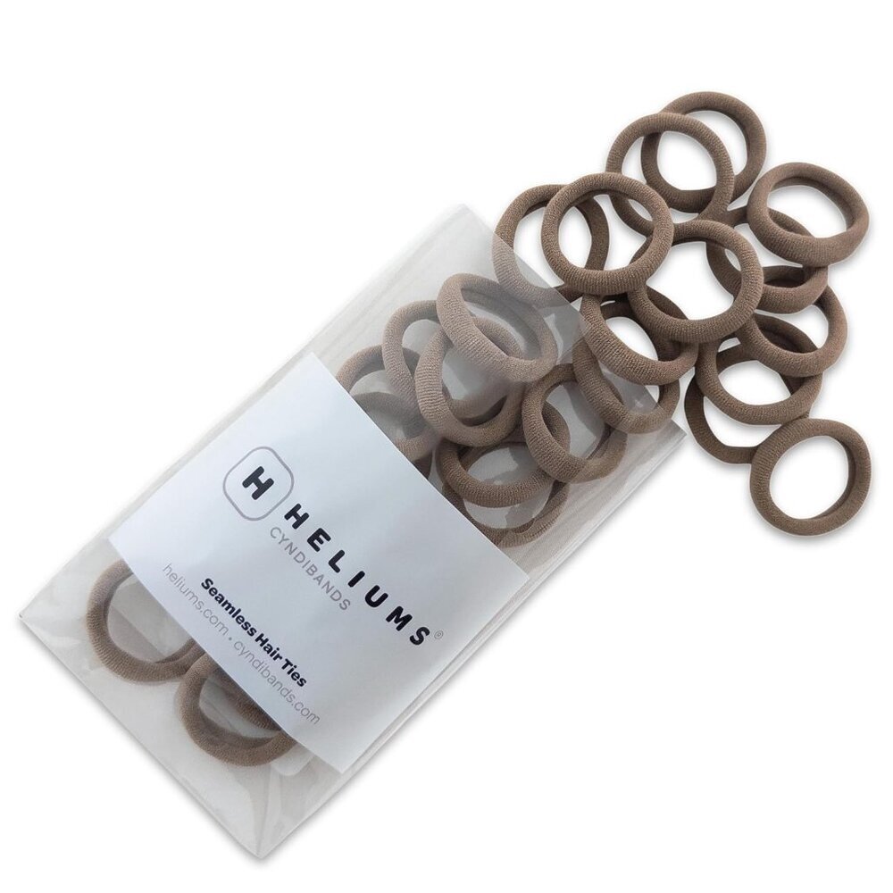 Small Soft Hair Ties - Light Brown - 1 Inch Mini Nylon Bands, No Damage Ponytail